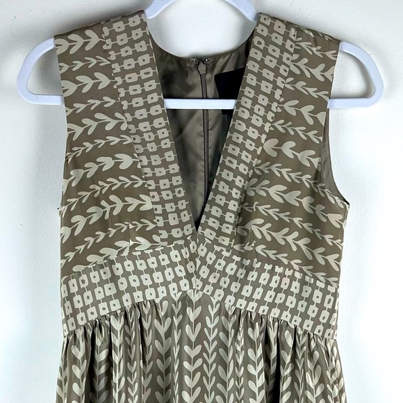 Anna Sui | Silk Wheatfields Deep V Neck Dress Earthy Wedding Guest | 4 - Picture 2 of 7